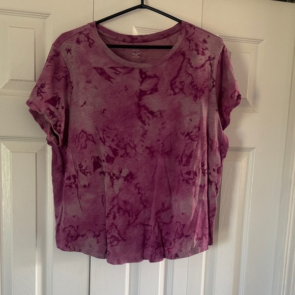 Old Navy Women's Short Sleeve Purple Tie-Dye Tee - Picture 1 of 3